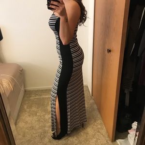 Bebe striped maxi dress